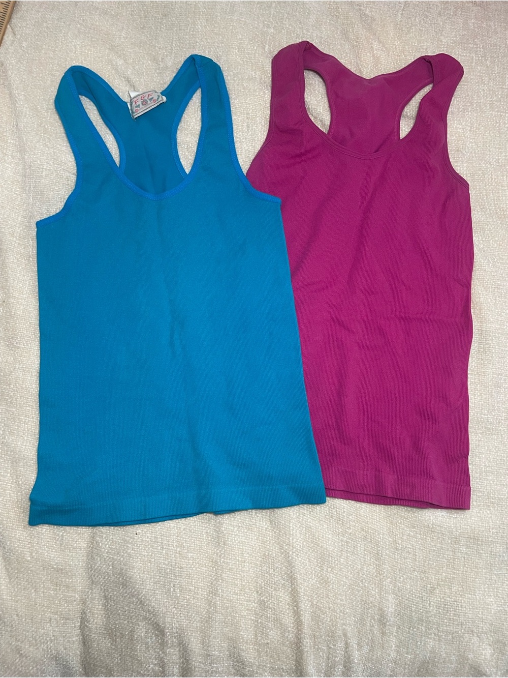 F&F Bright Teal Ribbed Tank Top one size stretch